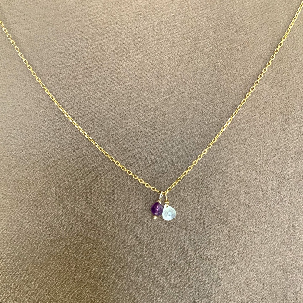 High End  Satya 18k Gold Plated Necklace with Gemstone Beads